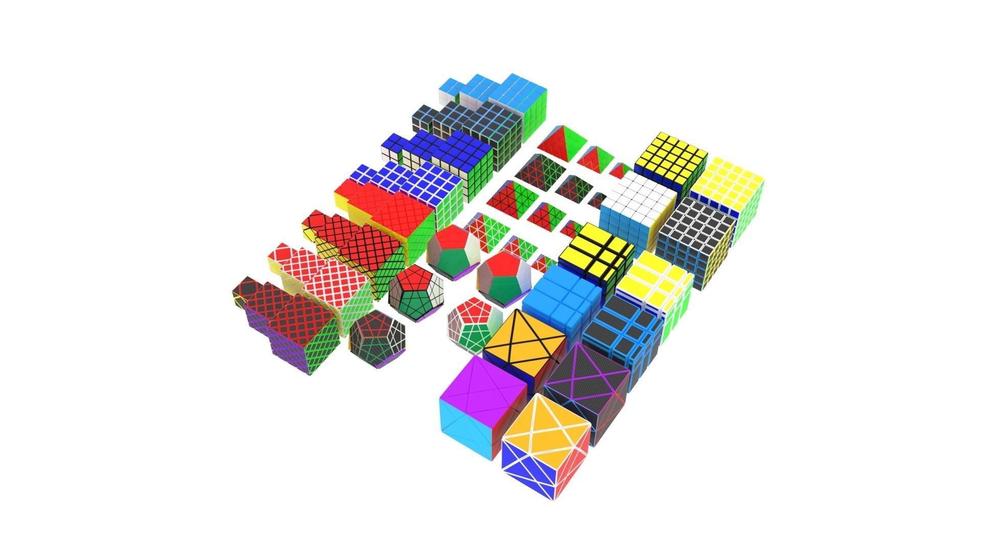 Rubiks Cube Set 3D model_1