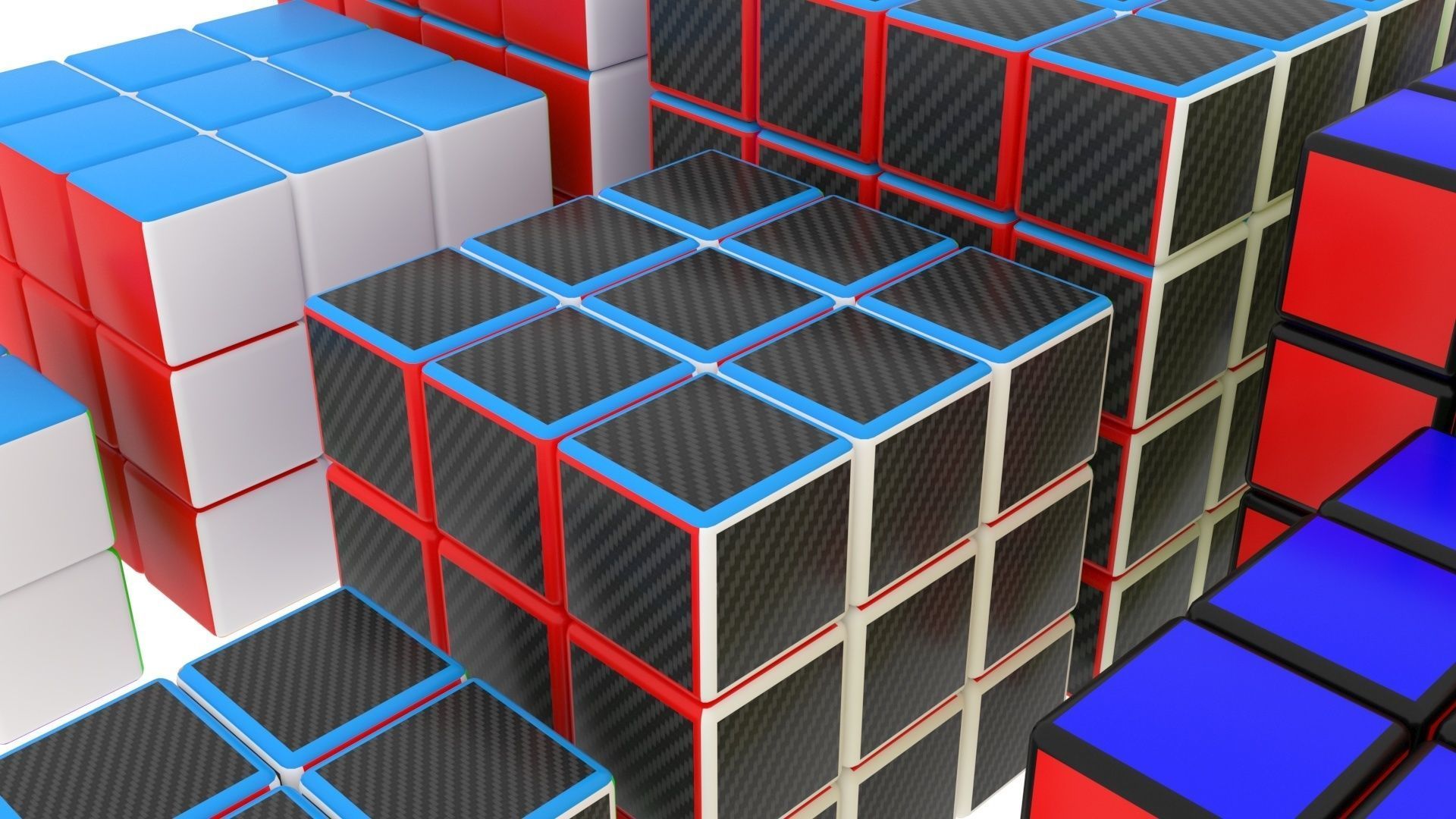 Rubiks Cube Set 3D model_17