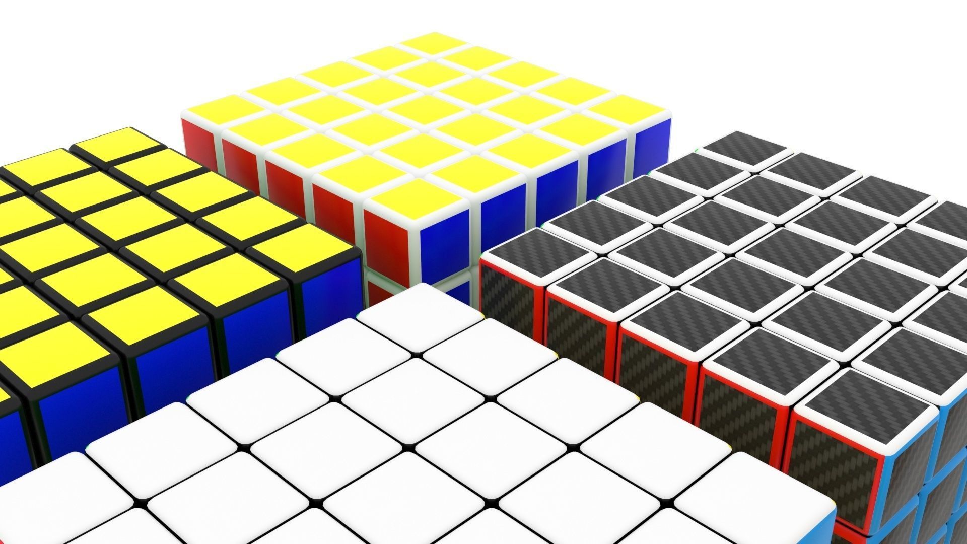Rubiks Cube Set 3D model_16