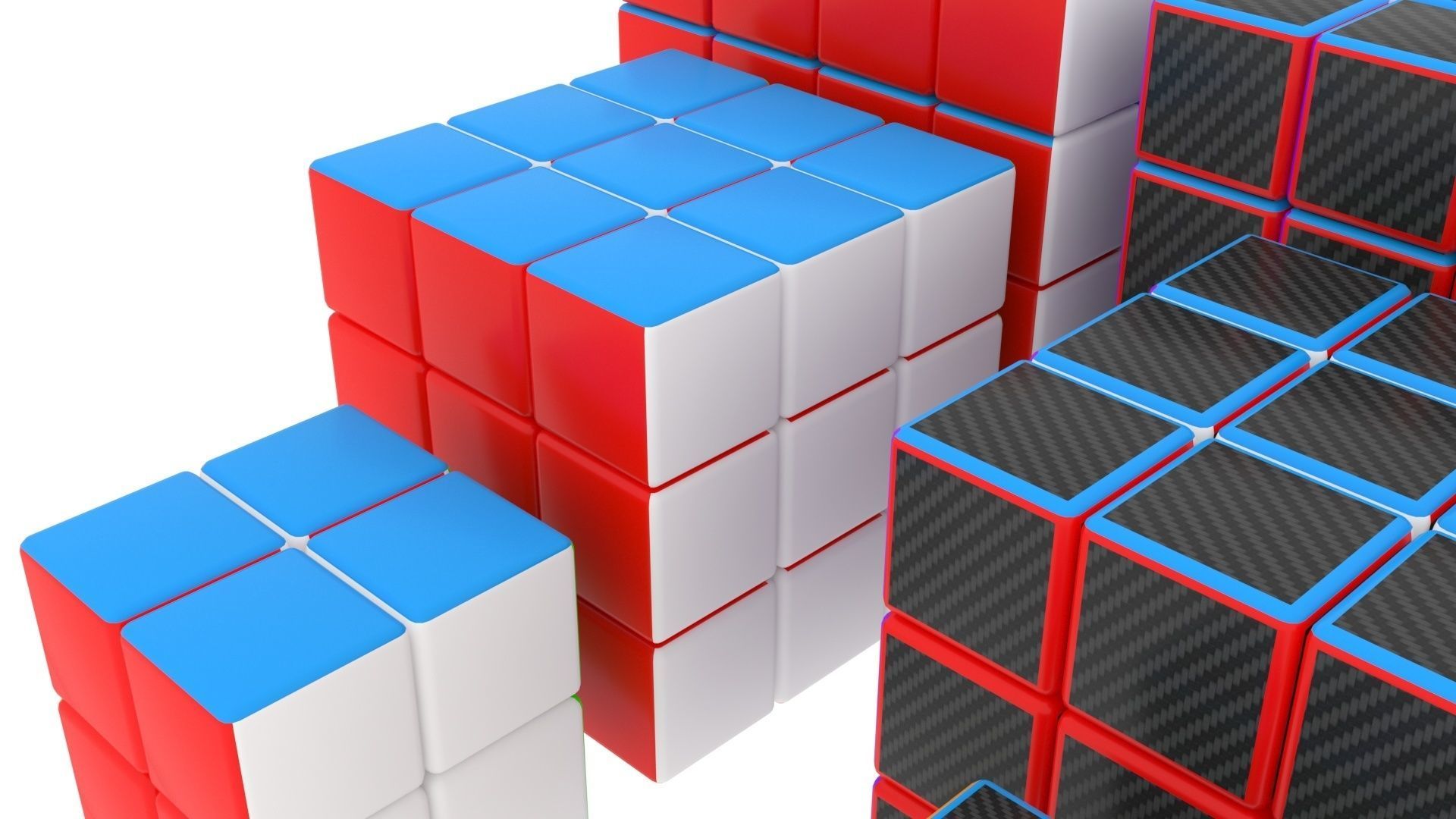 Rubiks Cube Set 3D model_10