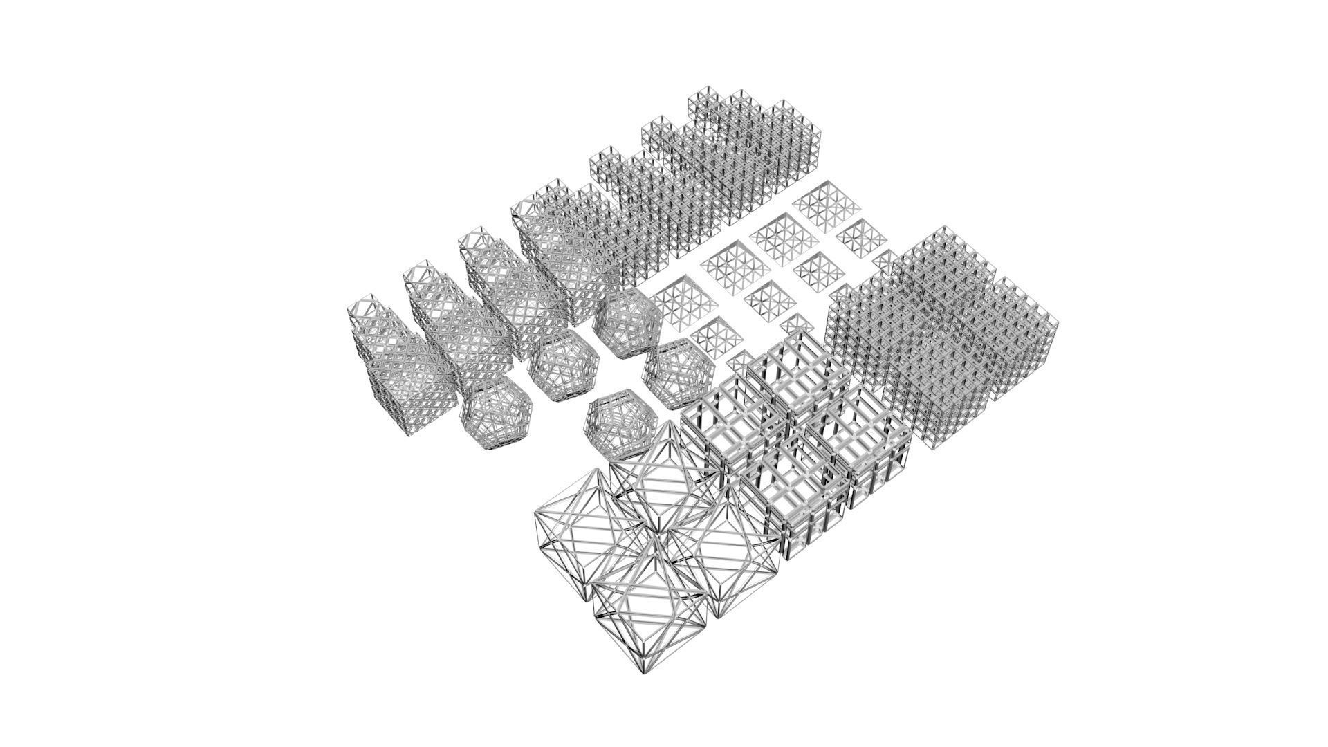 Rubiks Cube Set 3D model_22