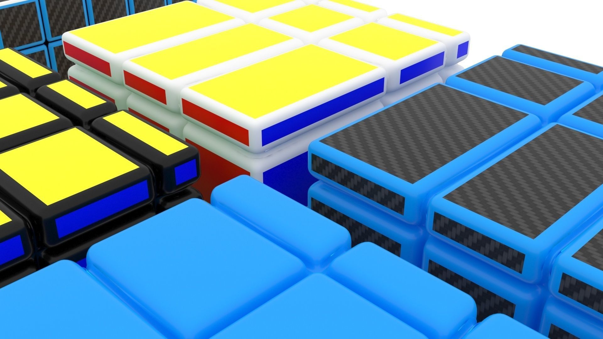 Rubiks Cube Set 3D model_18