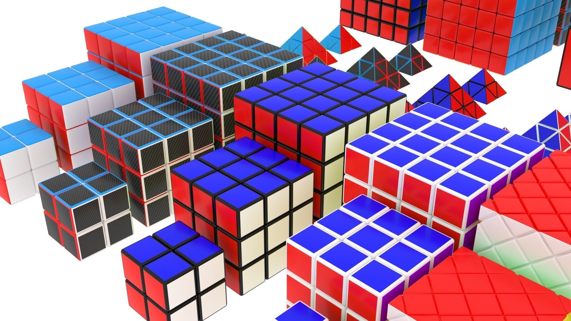 Rubiks Cube Set 3D model_11