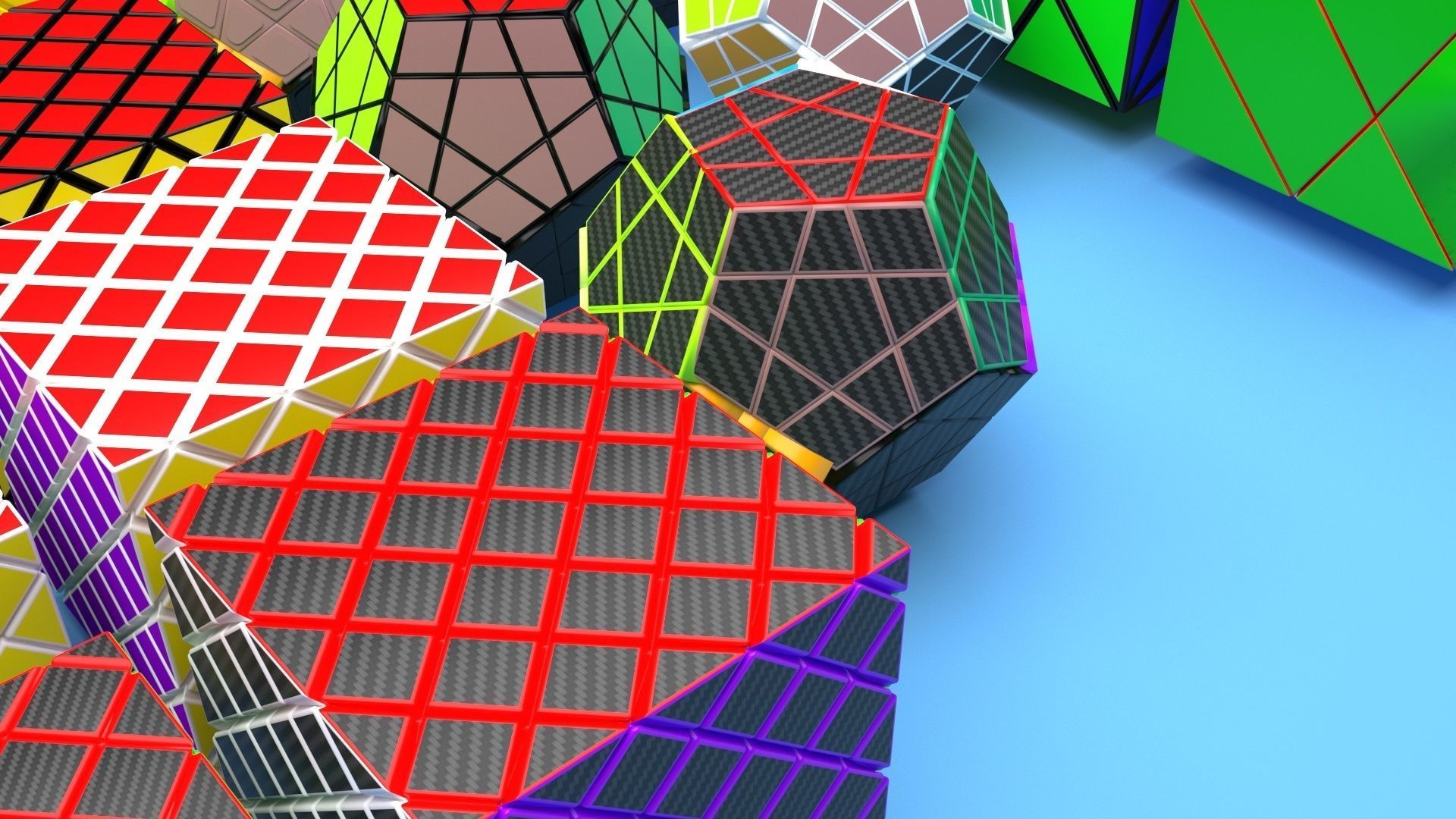 Rubiks Cube Set 3D model_43