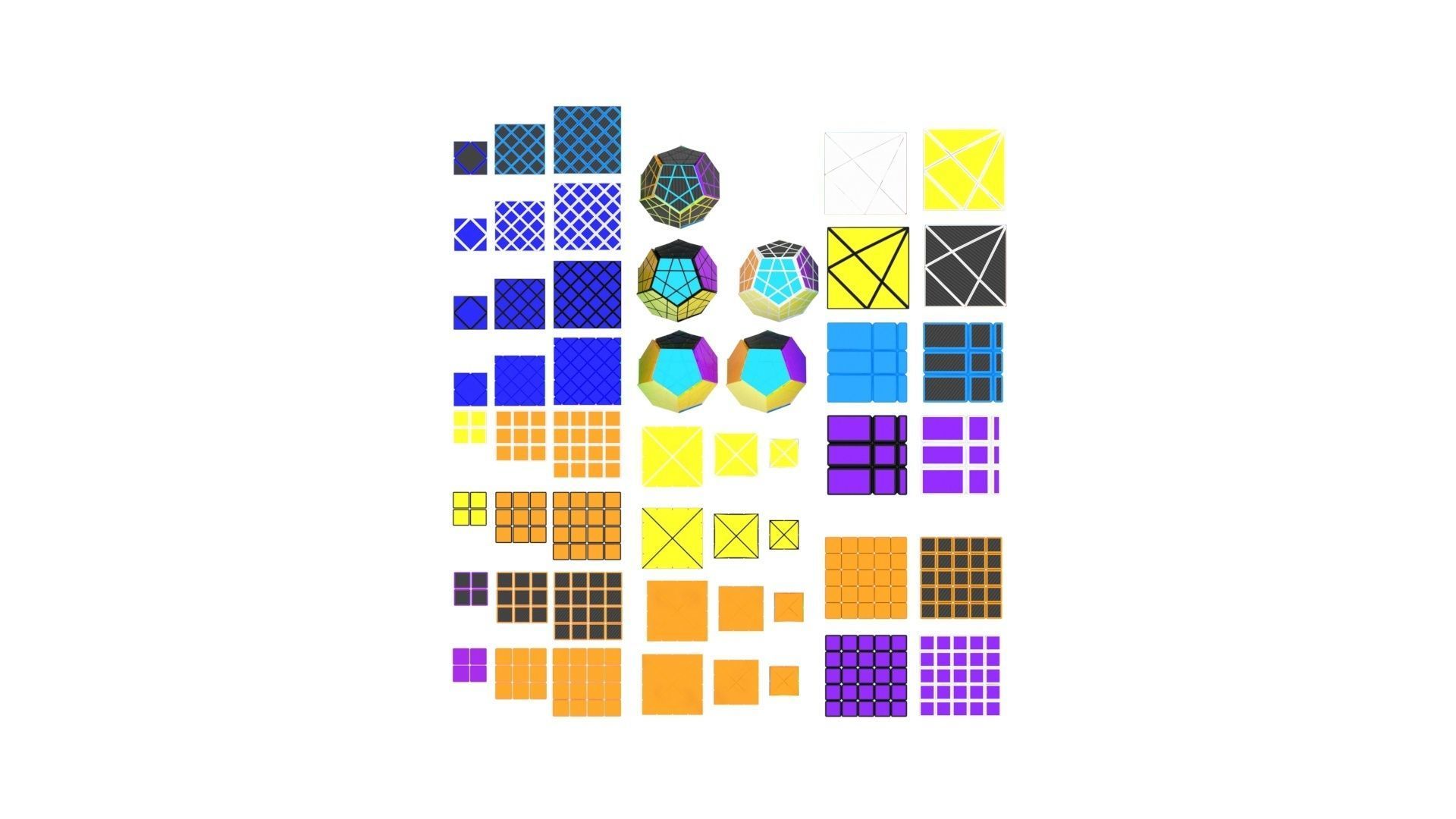 Rubiks Cube Set 3D model_20