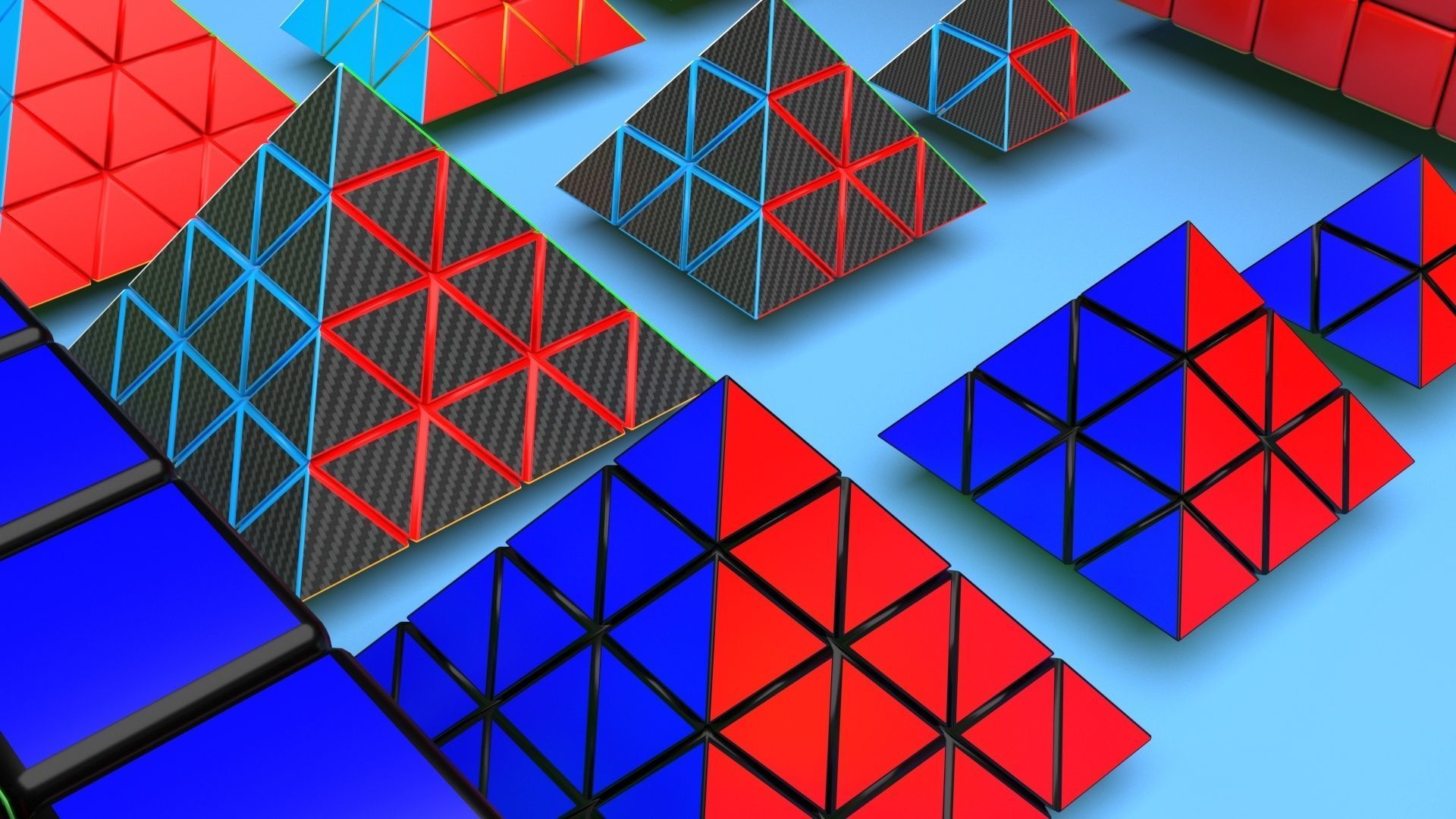 Rubiks Cube Set 3D model_40