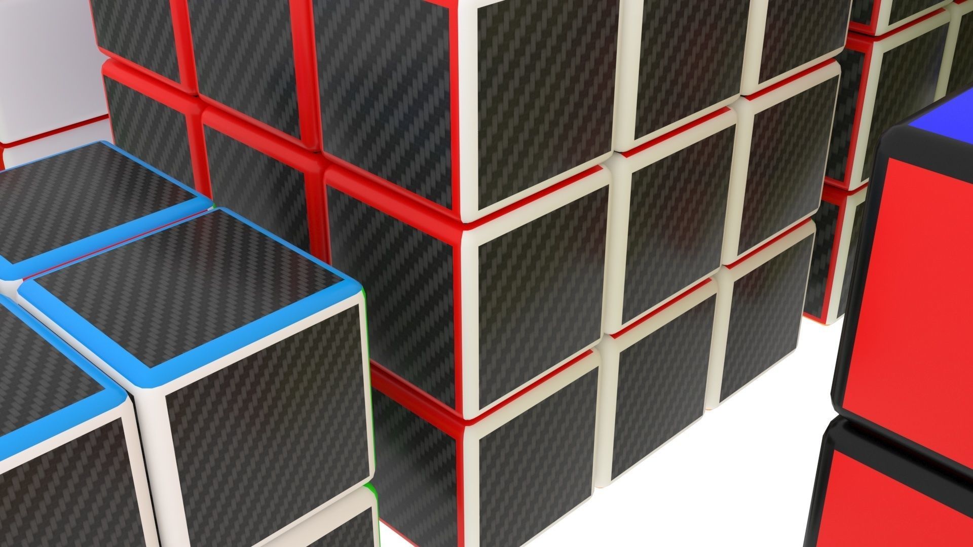 Rubiks Cube Set 3D model_9