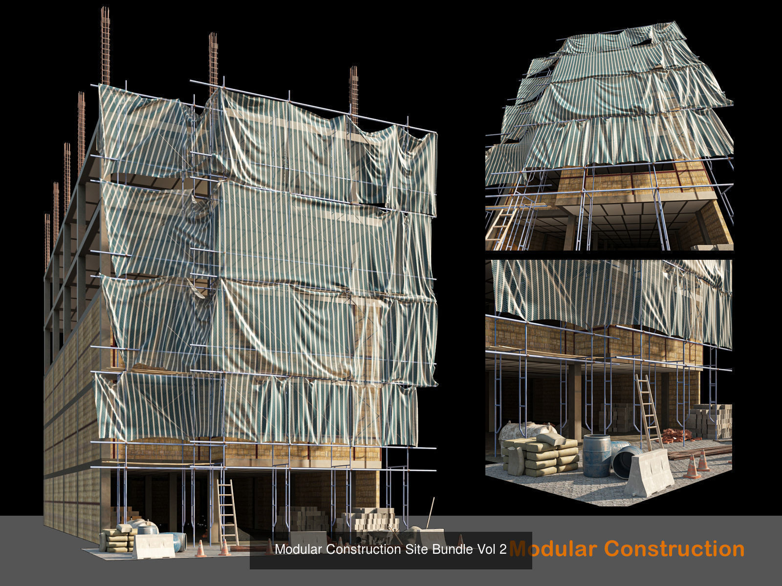 Modular construction site 3D Model Collection_3
