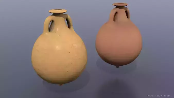 Dressel-20 type Amphora Low-poly 3D model