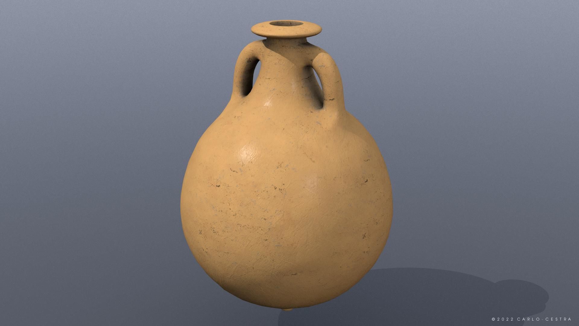 Dressel-20 type Amphora Low-poly 3D model_2