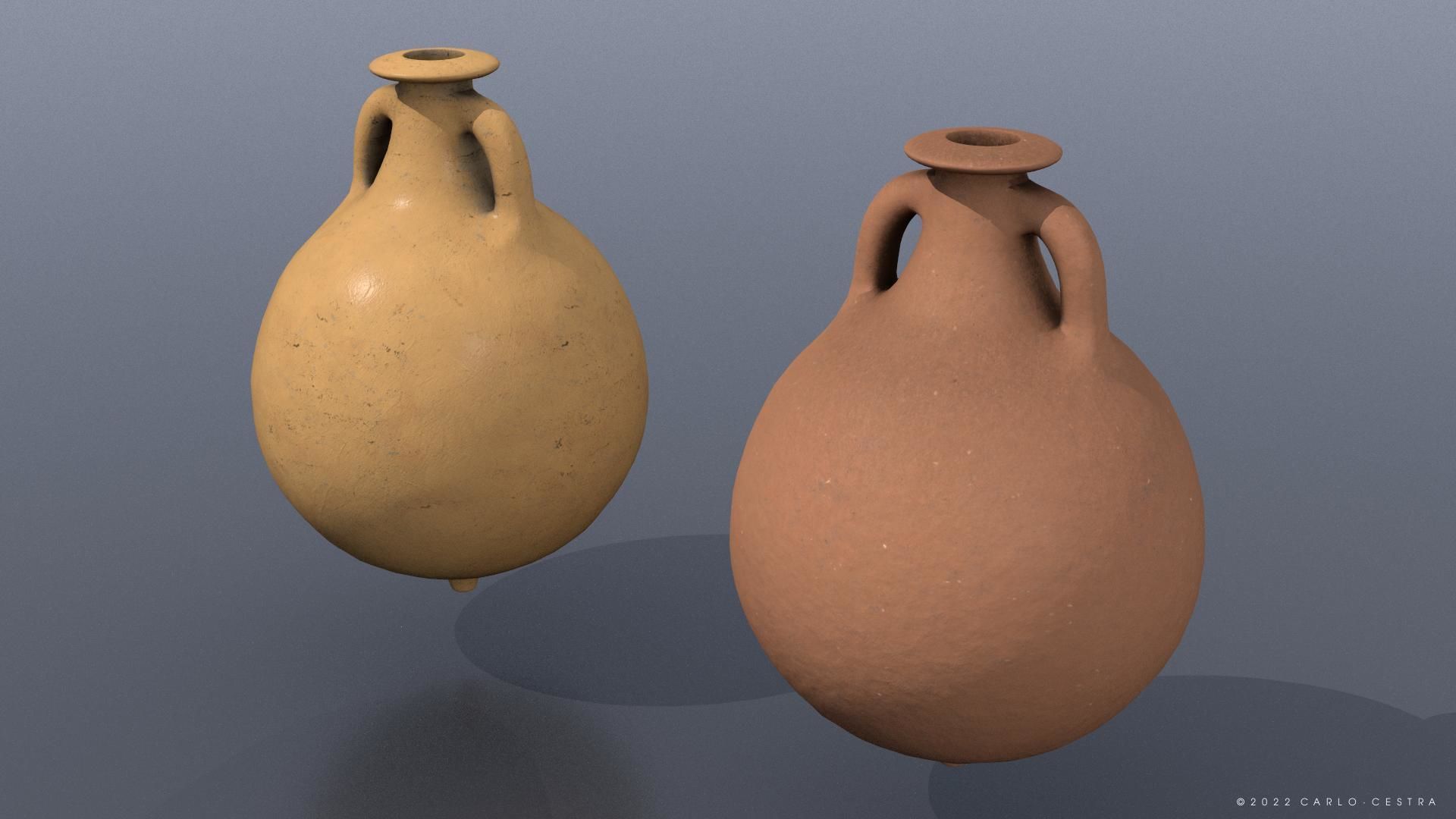 Dressel-20 type Amphora Low-poly 3D model_1