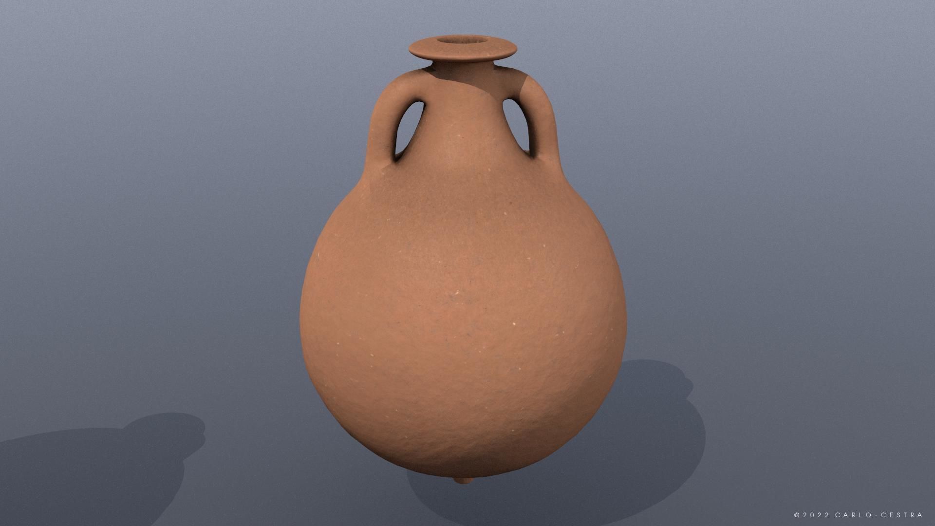 Dressel-20 type Amphora Low-poly 3D model_4