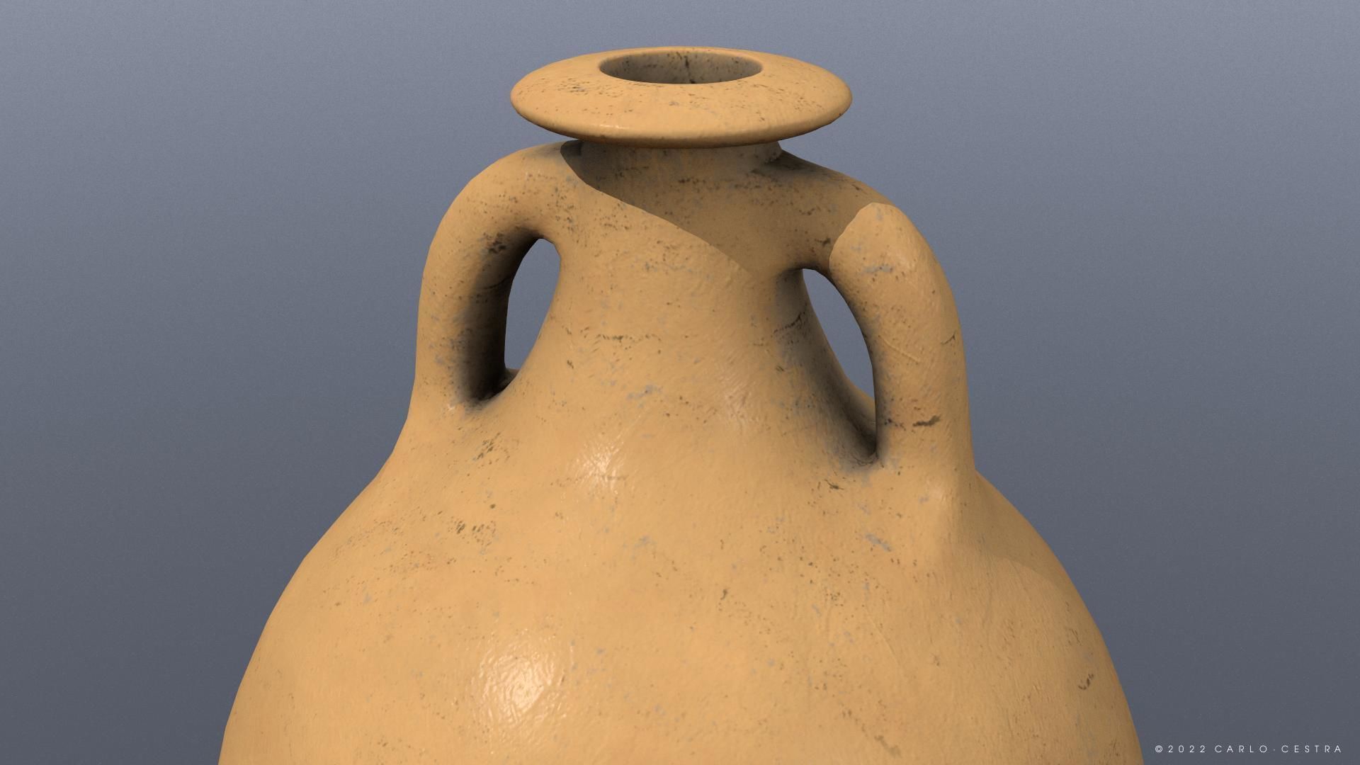 Dressel-20 type Amphora Low-poly 3D model_3
