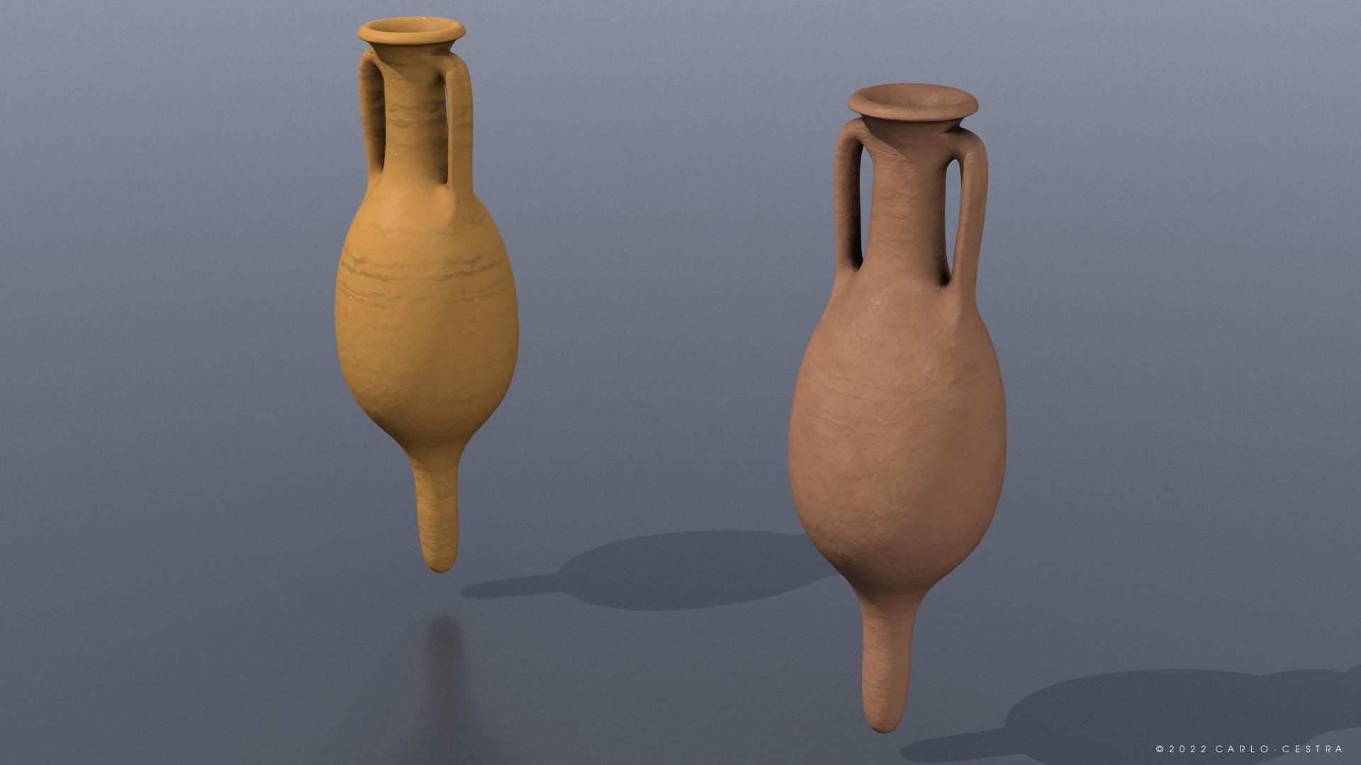Dressel 7-11 type Amphora Low-poly 3D model_1