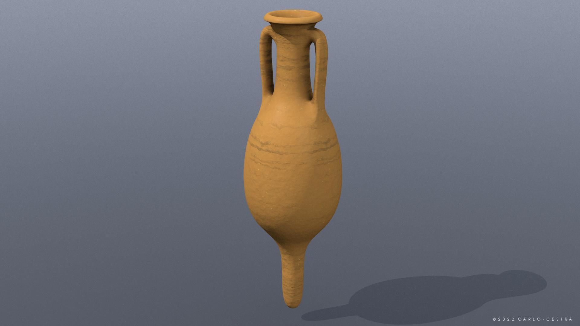 Dressel 7-11 type Amphora Low-poly 3D model_2
