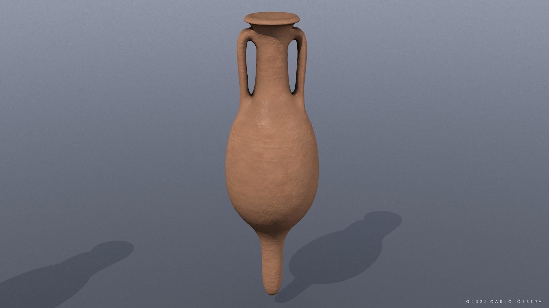 Dressel 7-11 type Amphora Low-poly 3D model_4