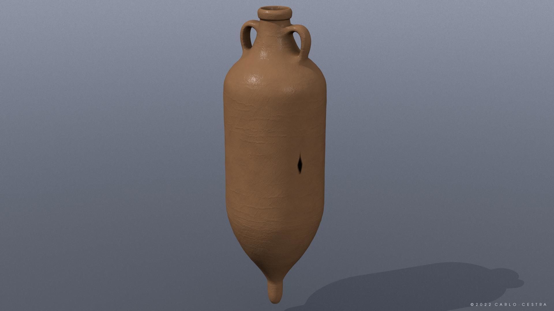 African-II type Amphora Low-poly 3D model