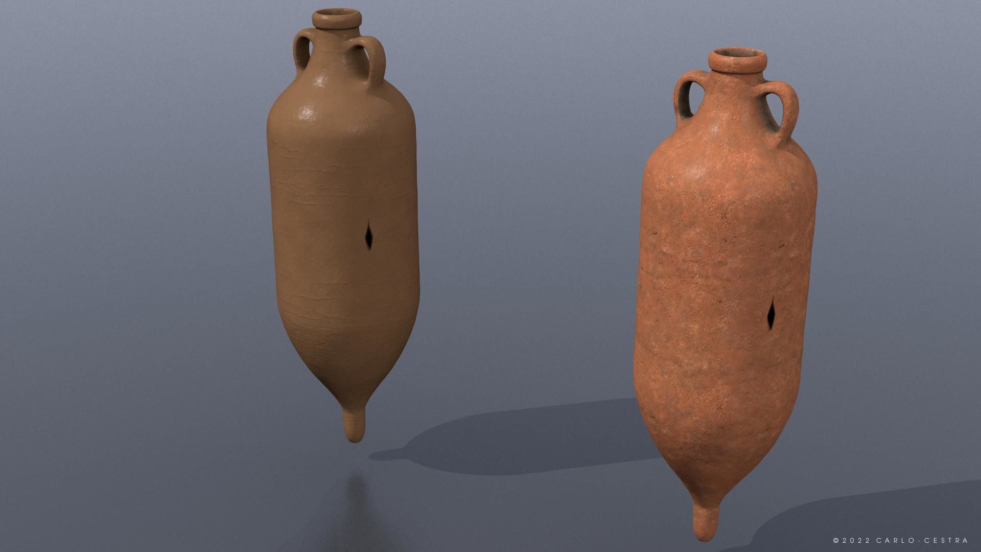 African-II type Amphora Low-poly 3D model