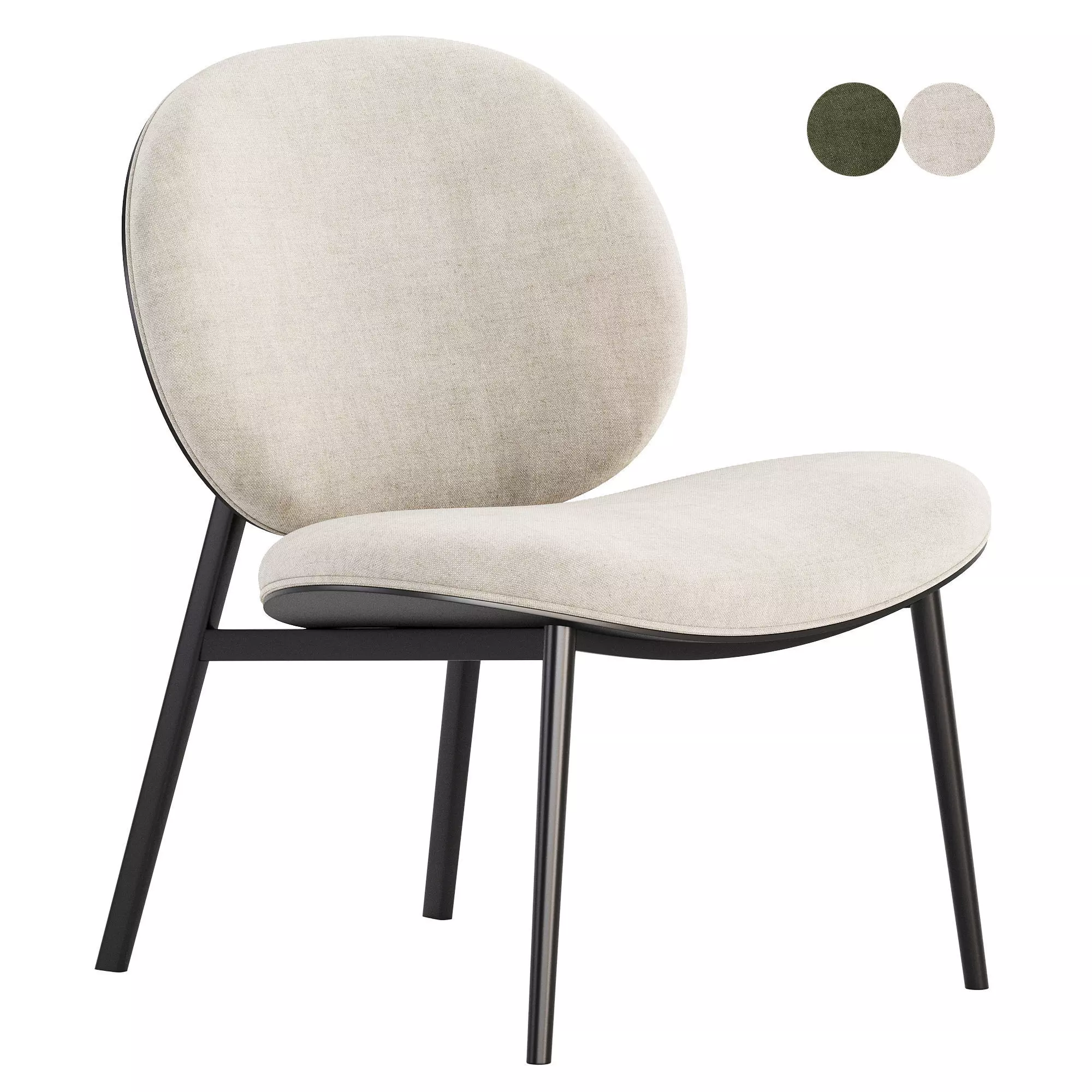 Zuiver fauteuil Spike armchair 3D model_0