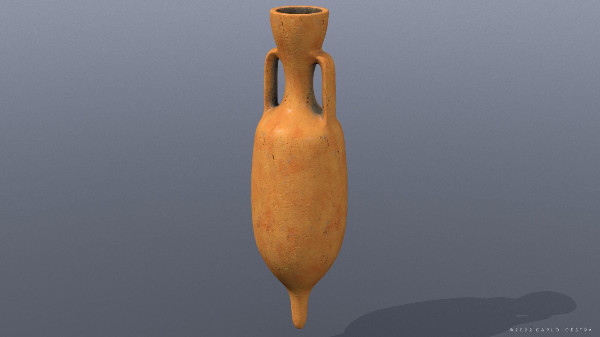 Pascual-1 type Amphora Low-poly 3D model_2