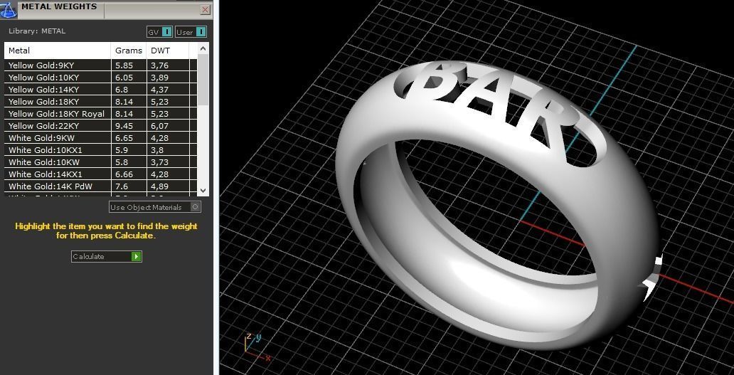 Ring with a star and the inscription BAR Model 1883 3D print model_7
