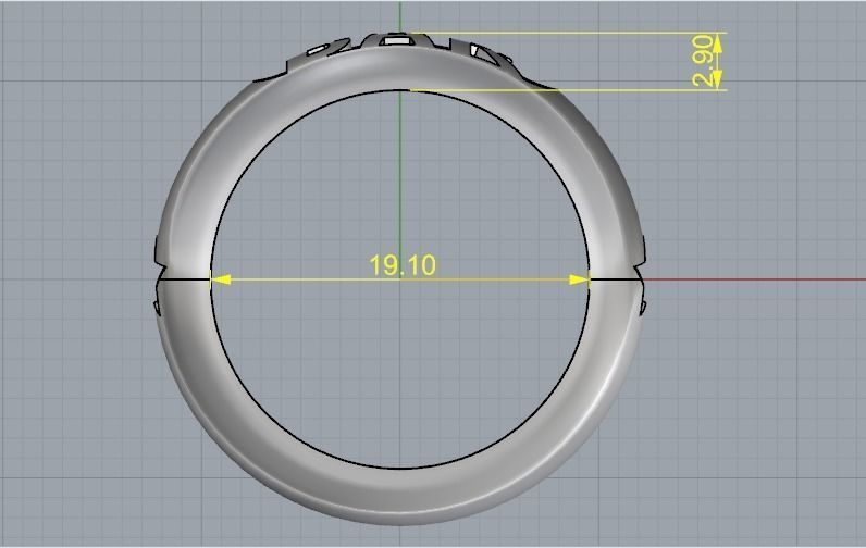 Ring with a star and the inscription BAR Model 1883 3D print model_5