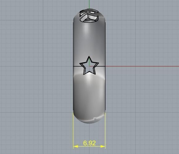 Ring with a star and the inscription BAR Model 1883 3D print model_6
