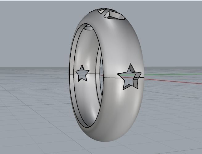 Ring with a star and the inscription BAR Model 1883 3D print model_3