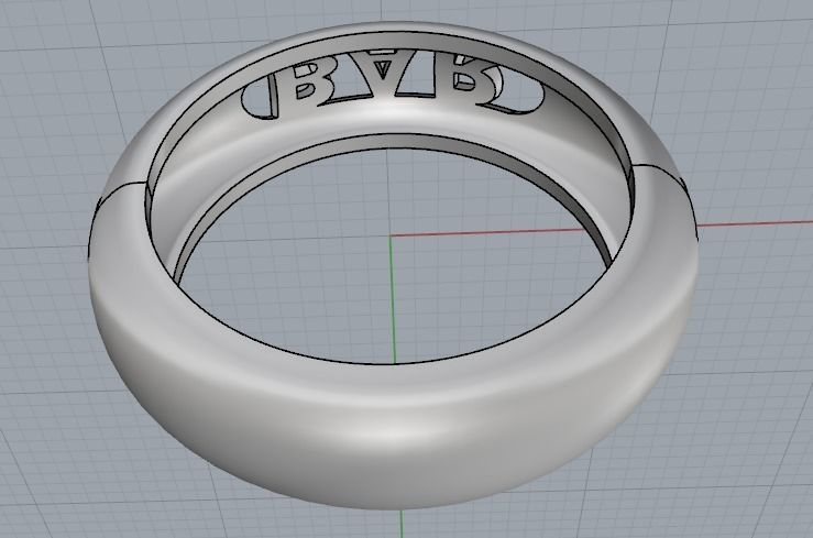 Ring with a star and the inscription BAR Model 1883 3D print model_4