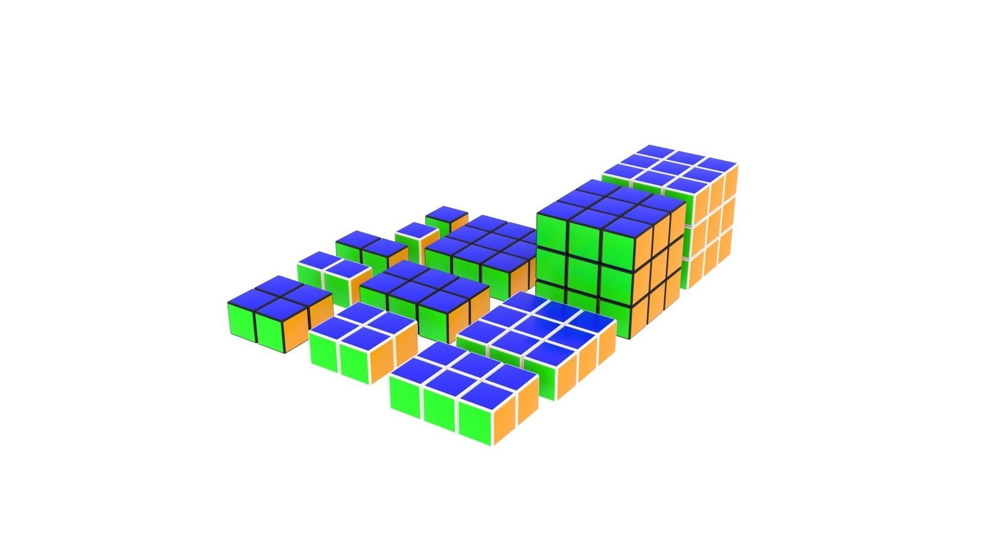 Rubiks Cubes Set 3D model | CGTrader