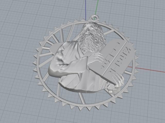 Pendant Hebrew alphabet Model 1897 3D print model_2