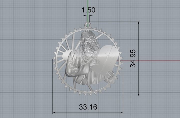 Pendant Hebrew alphabet Model 1897 3D print model_6