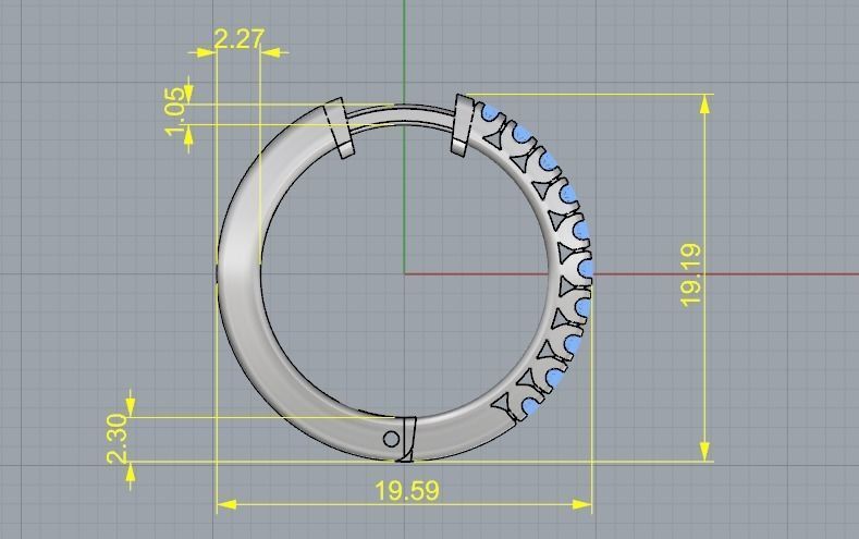 1893 Earrings round 3D print model_2