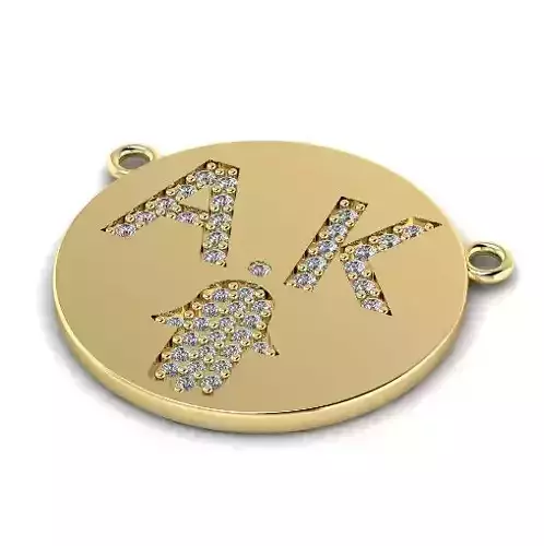 Hasma pendant with letters A K Model 1890