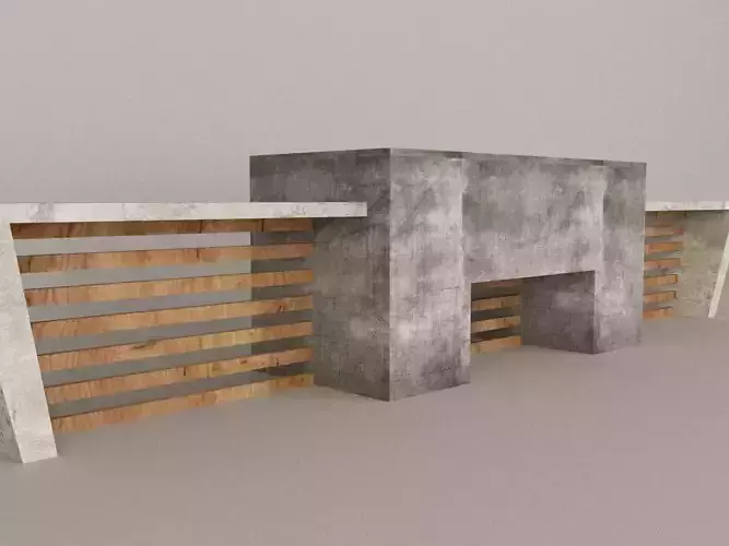 reception window with metal grids