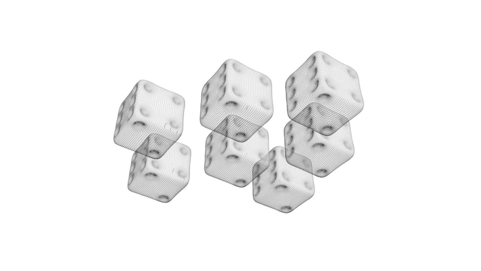 6 Edged Dices 3D print model_33