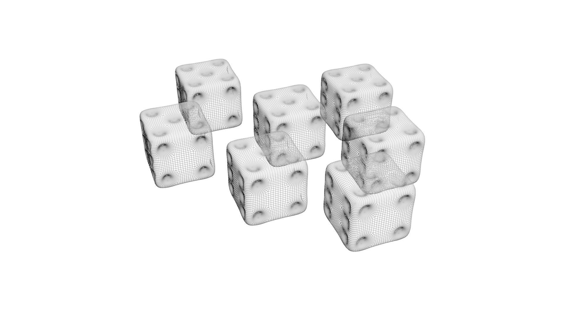 6 Edged Dices 3D print model_32