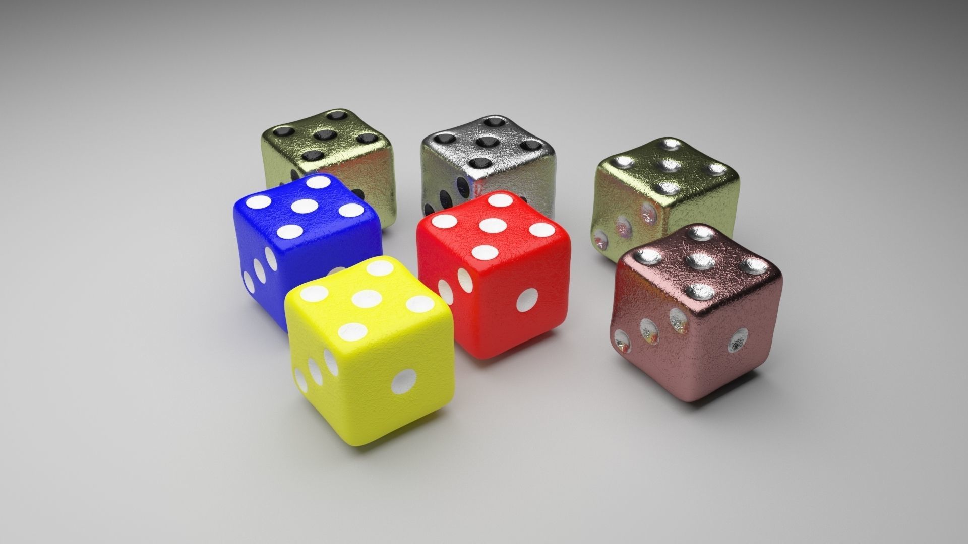 6 Edged Dices 3D print model_2
