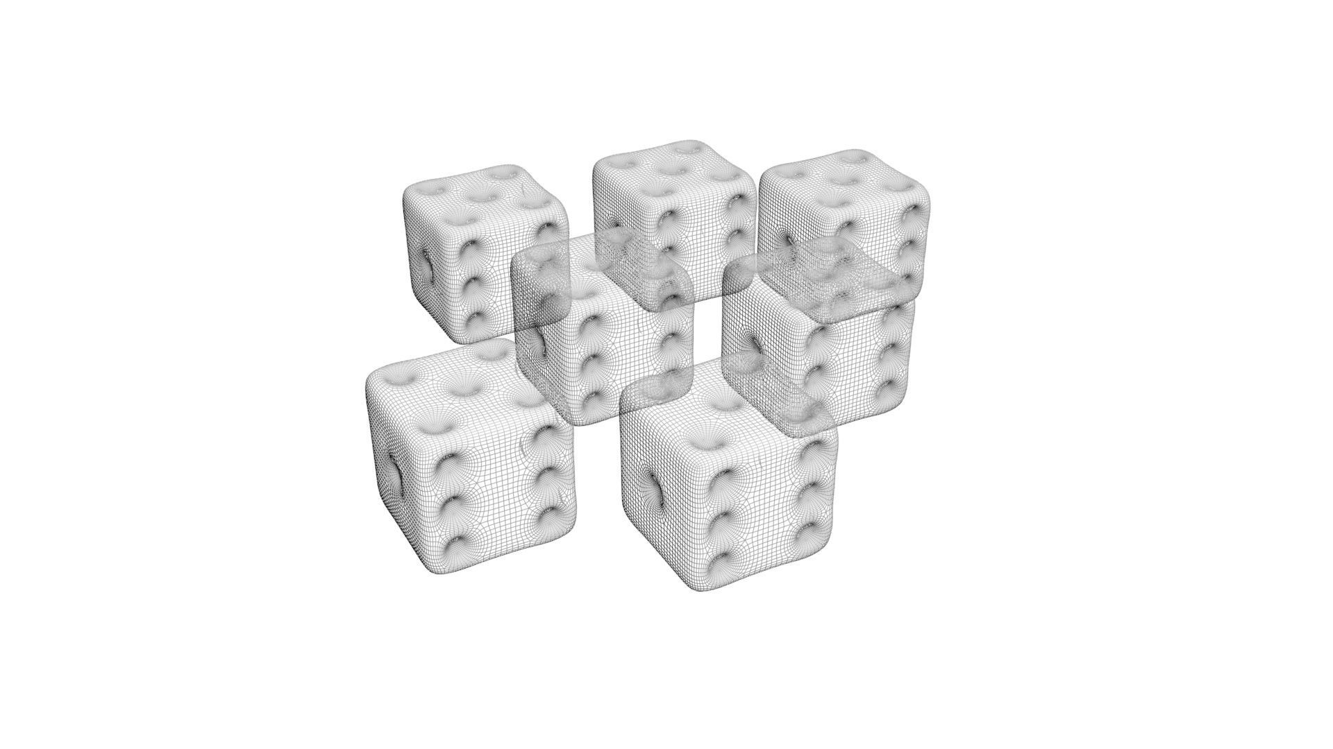 6 Edged Dices 3D print model_31