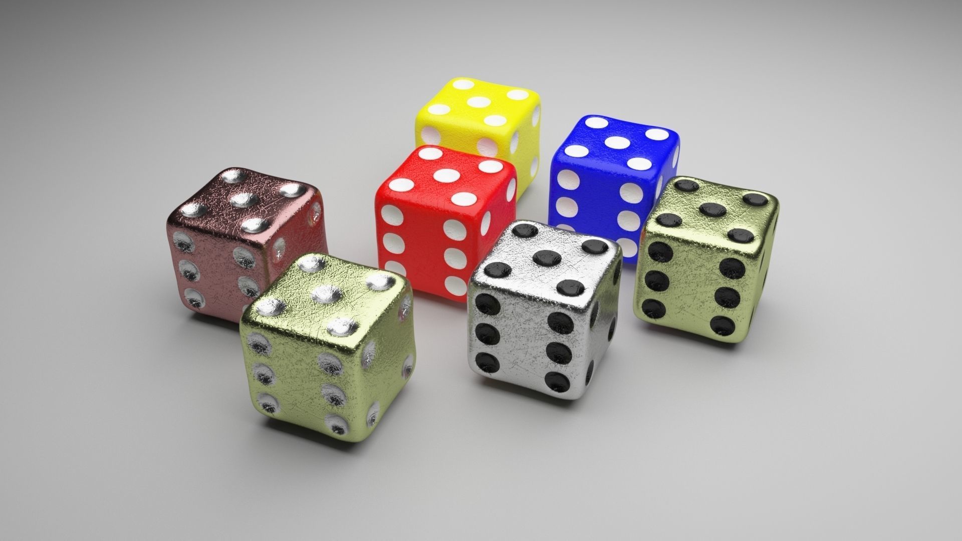 6 Edged Dices 3D print model_5