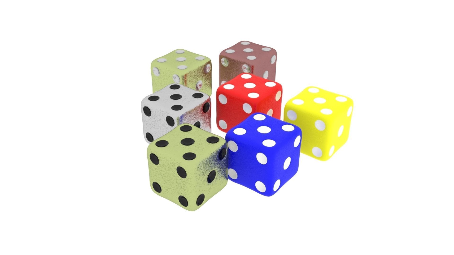 6 Edged Dices 3D print model_15