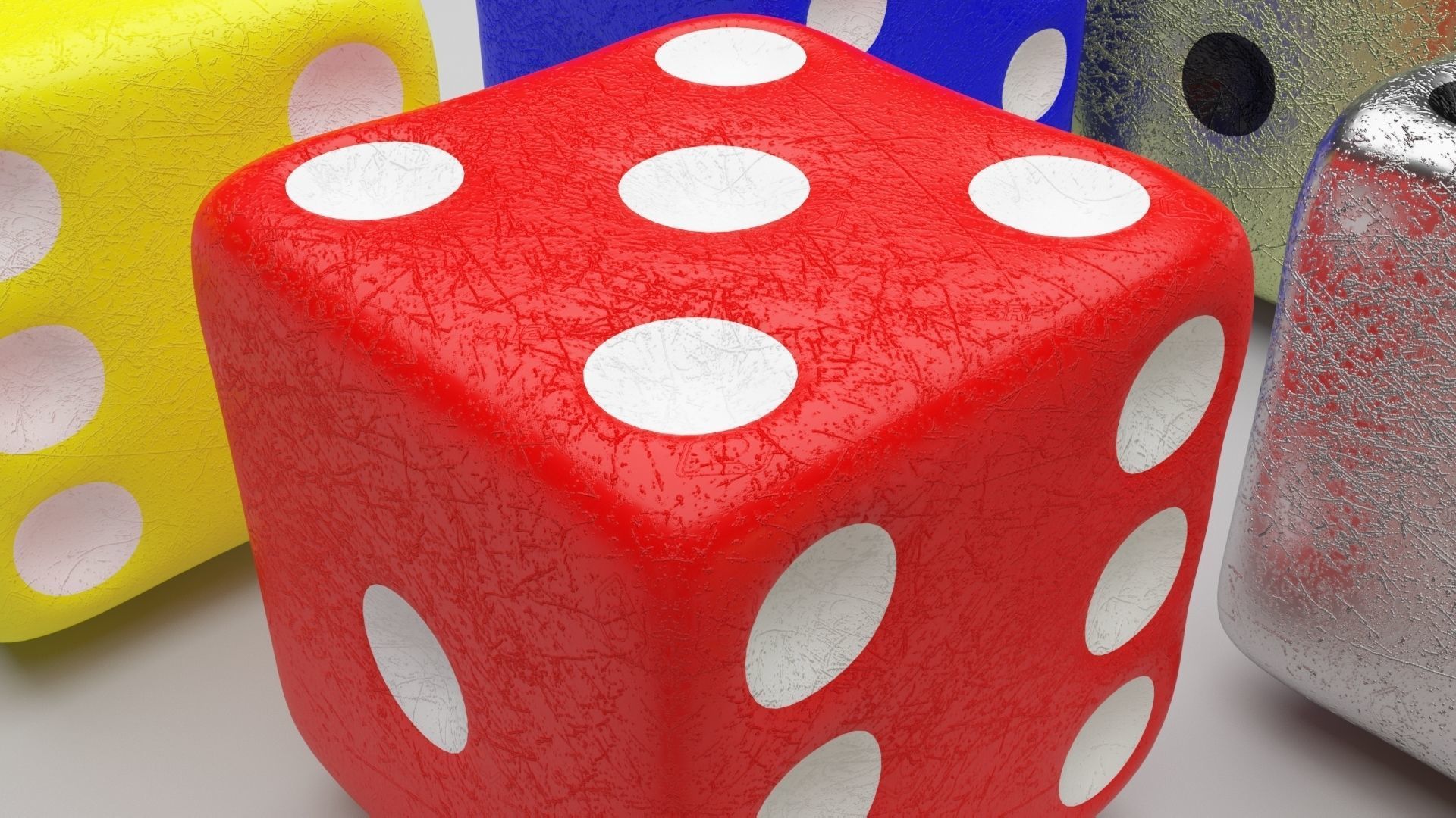 6 Edged Dices 3D print model_7