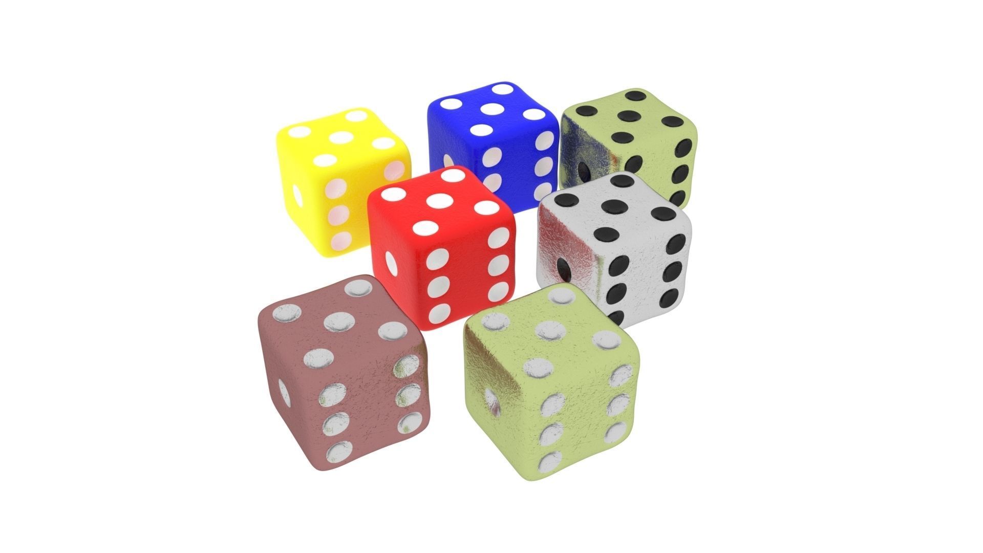 6 Edged Dices 3D print model_17