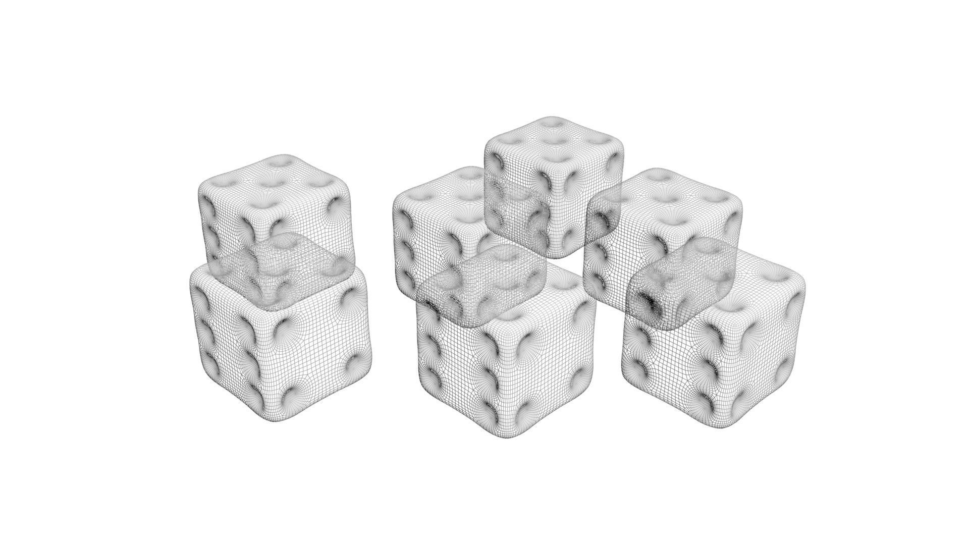 6 Edged Dices 3D print model_28