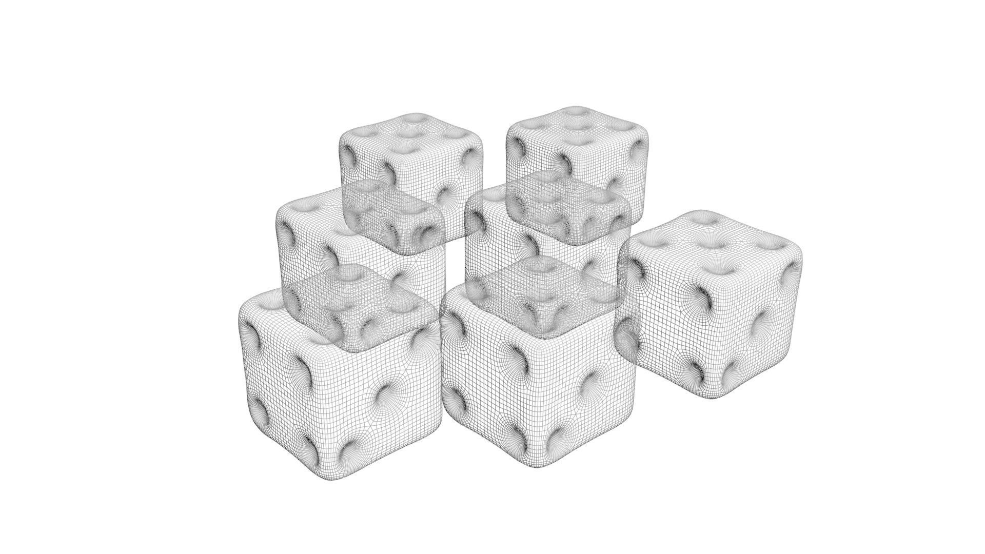 6 Edged Dices 3D print model_29