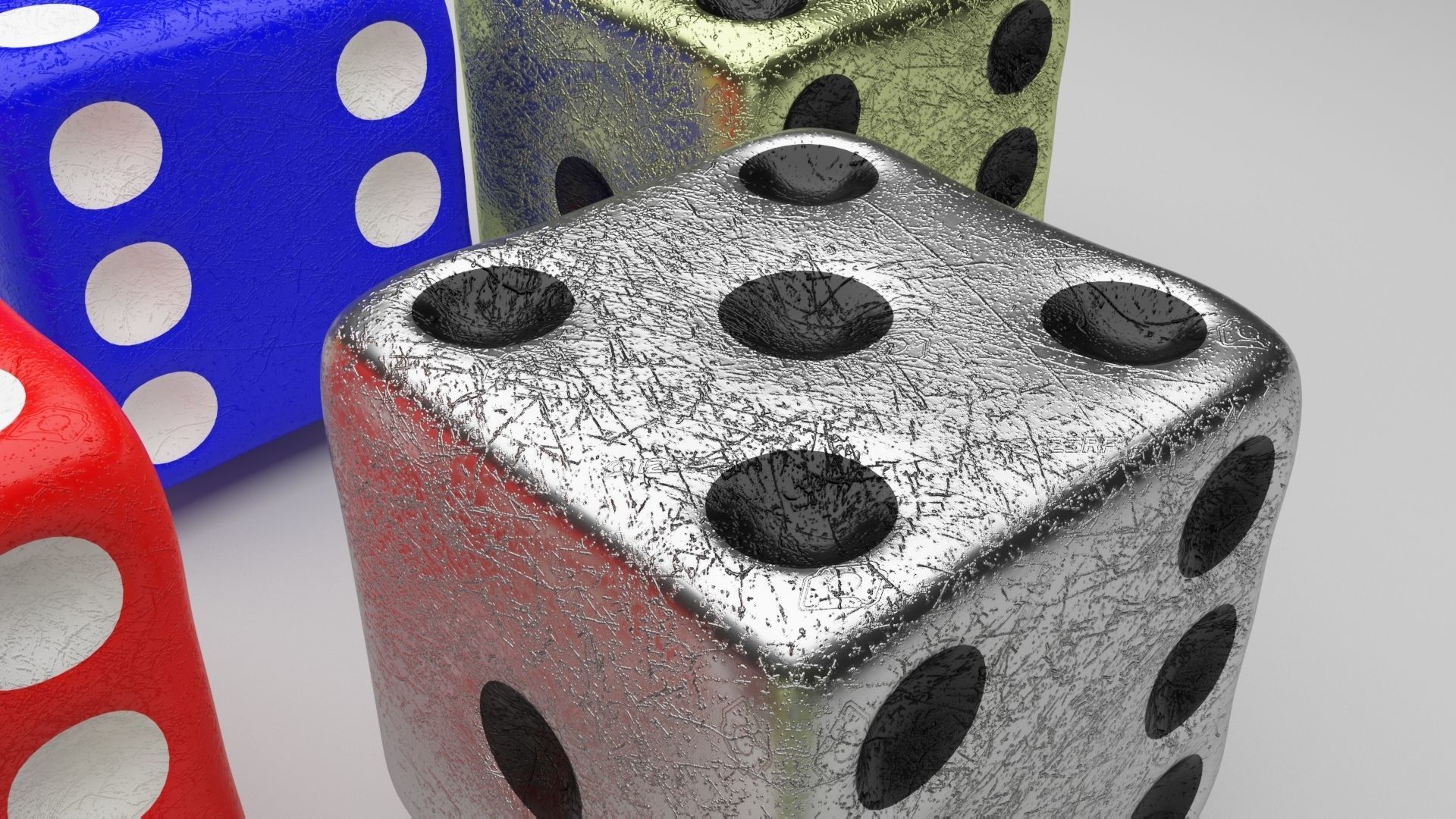 6 Edged Dices 3D print model_8