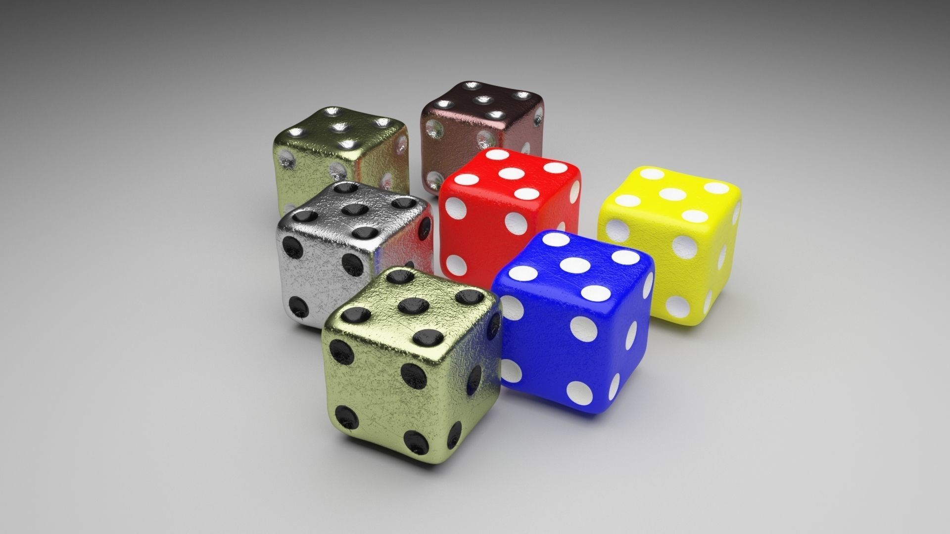 6 Edged Dices 3D print model_4