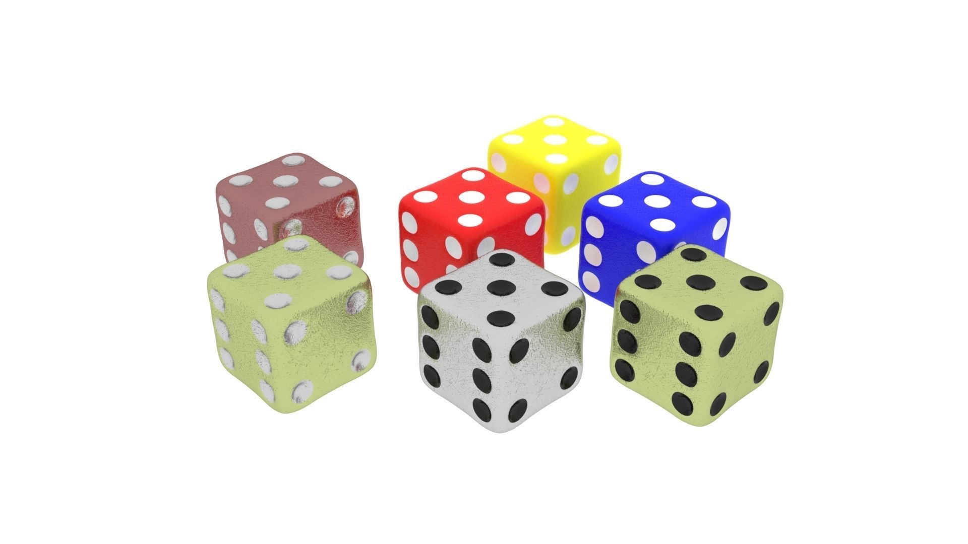 6 Edged Dices 3D print model_13