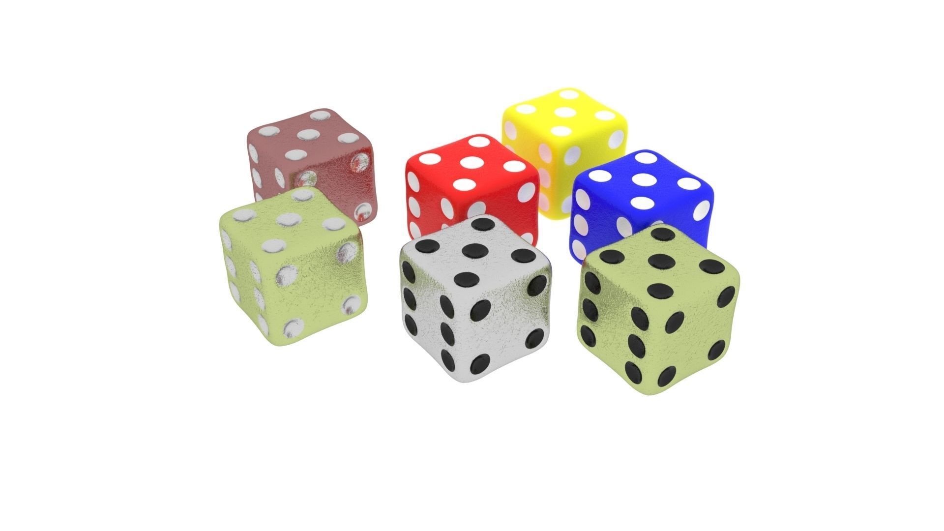 6 Edged Dices 3D print model_16