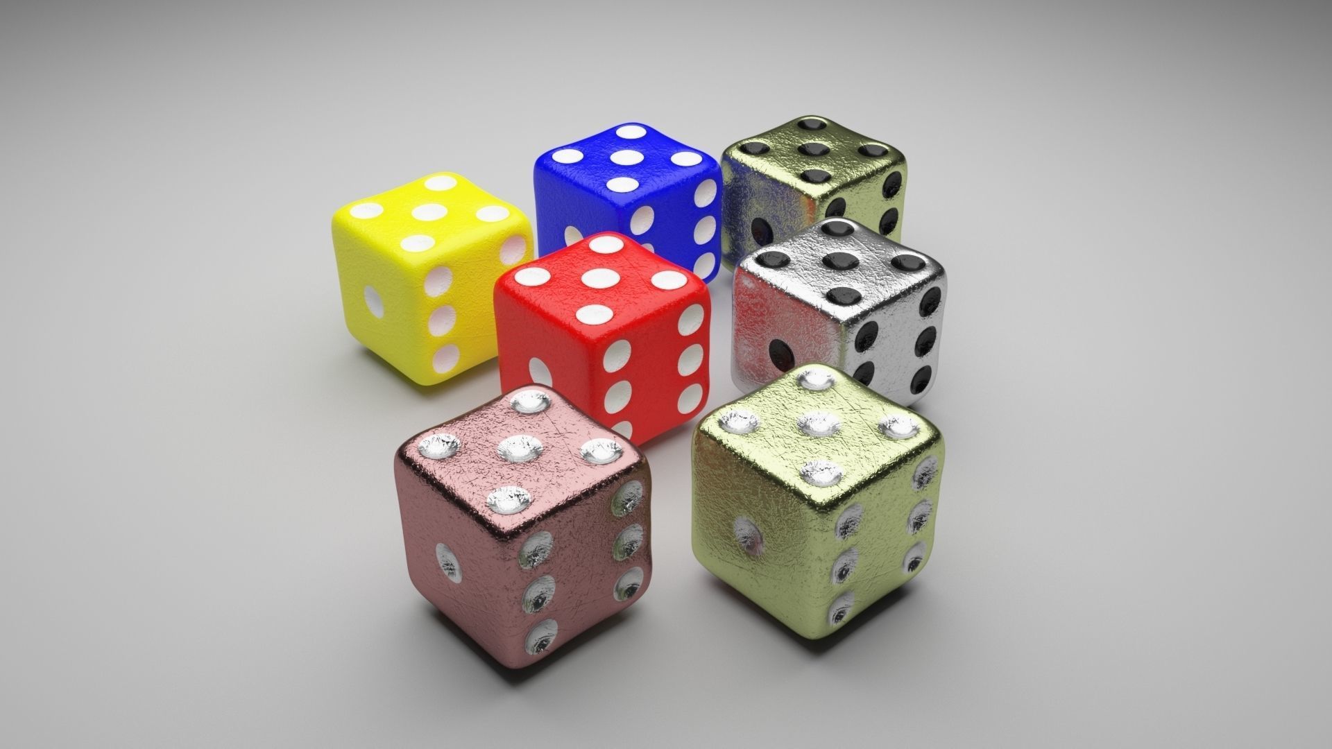 6 Edged Dices 3D print model_6